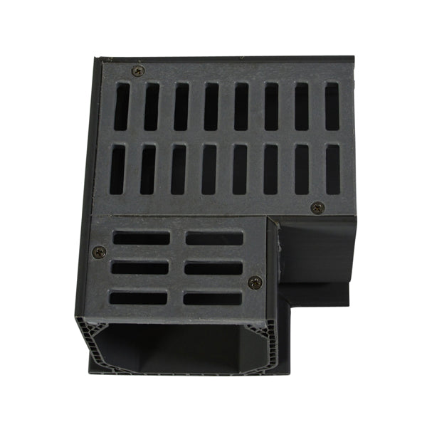 NDS Mini Channel Fabricated 90 degree Elbow With Grate, Gray