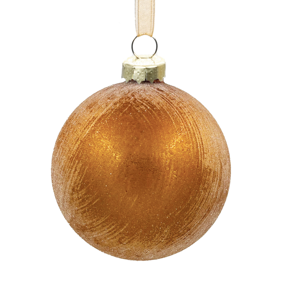 Dark Orange Glass Ball Ornament