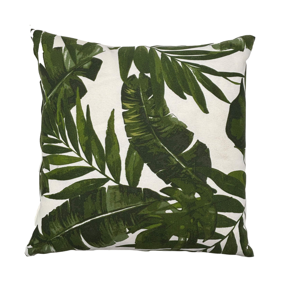 Green Tropical Leaf Design Toss Pillow