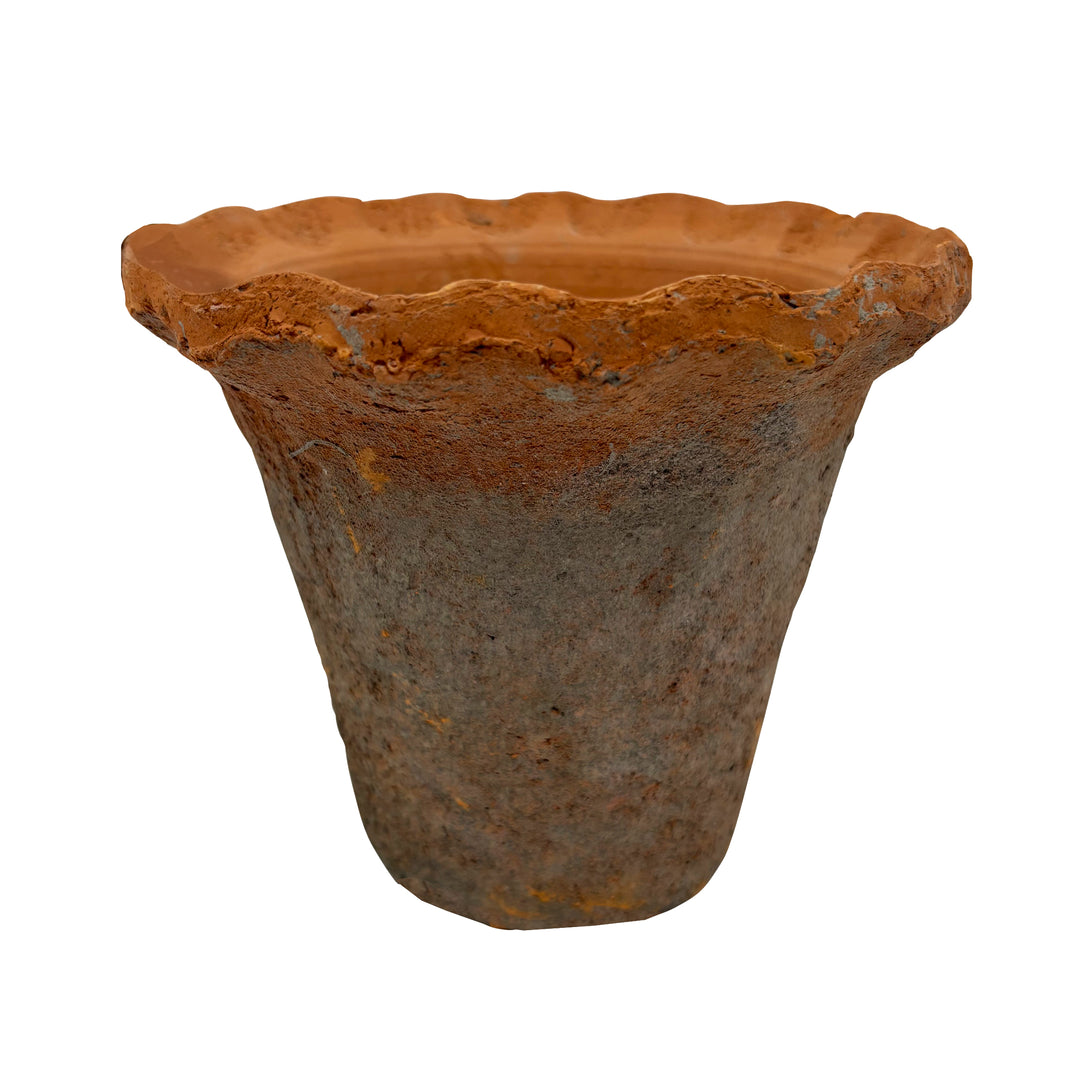 Antique Style Red Clay Flower Rim Pot