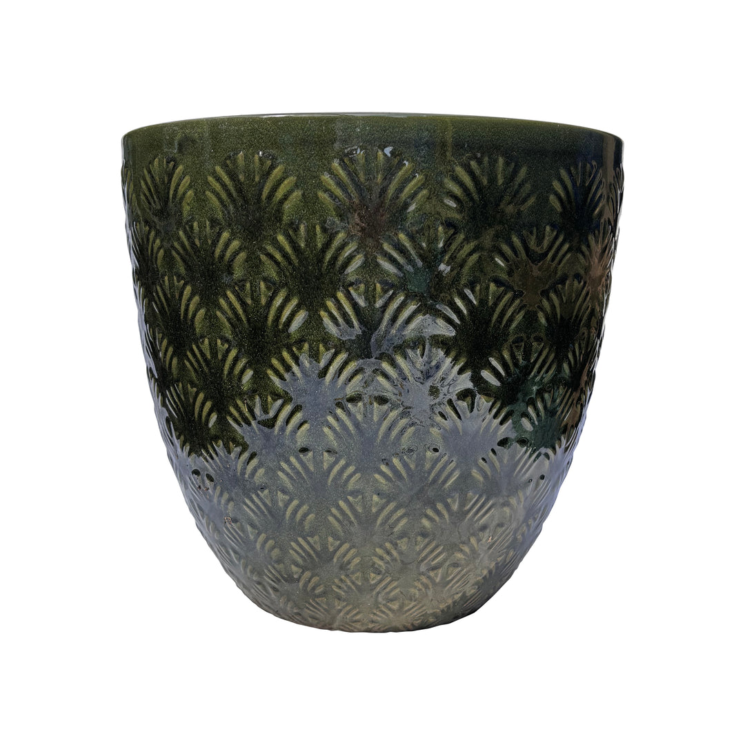 Green Lotus Egg Ceramic Pot