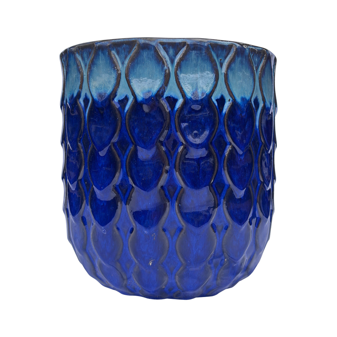 Blue Round Raindrop Ceramic Pot