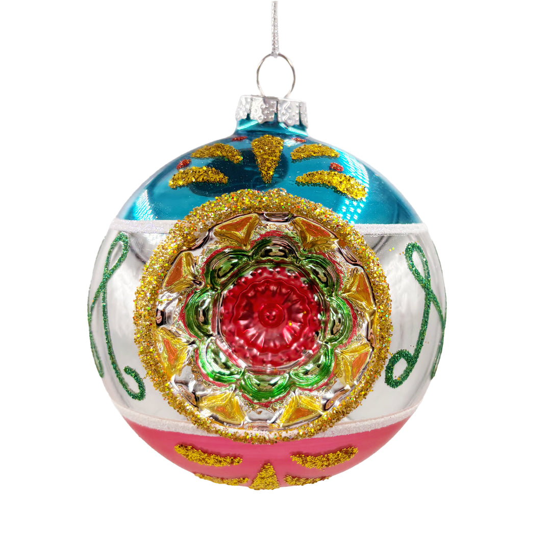 Glass Witch Eye Ball Ornament blue