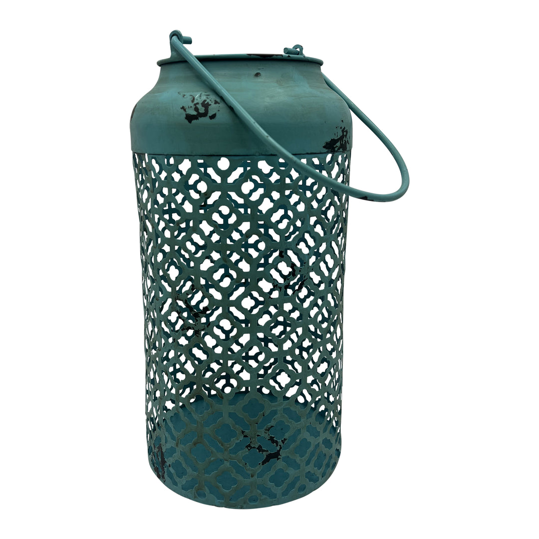 Teal Lantern with Cutouts
