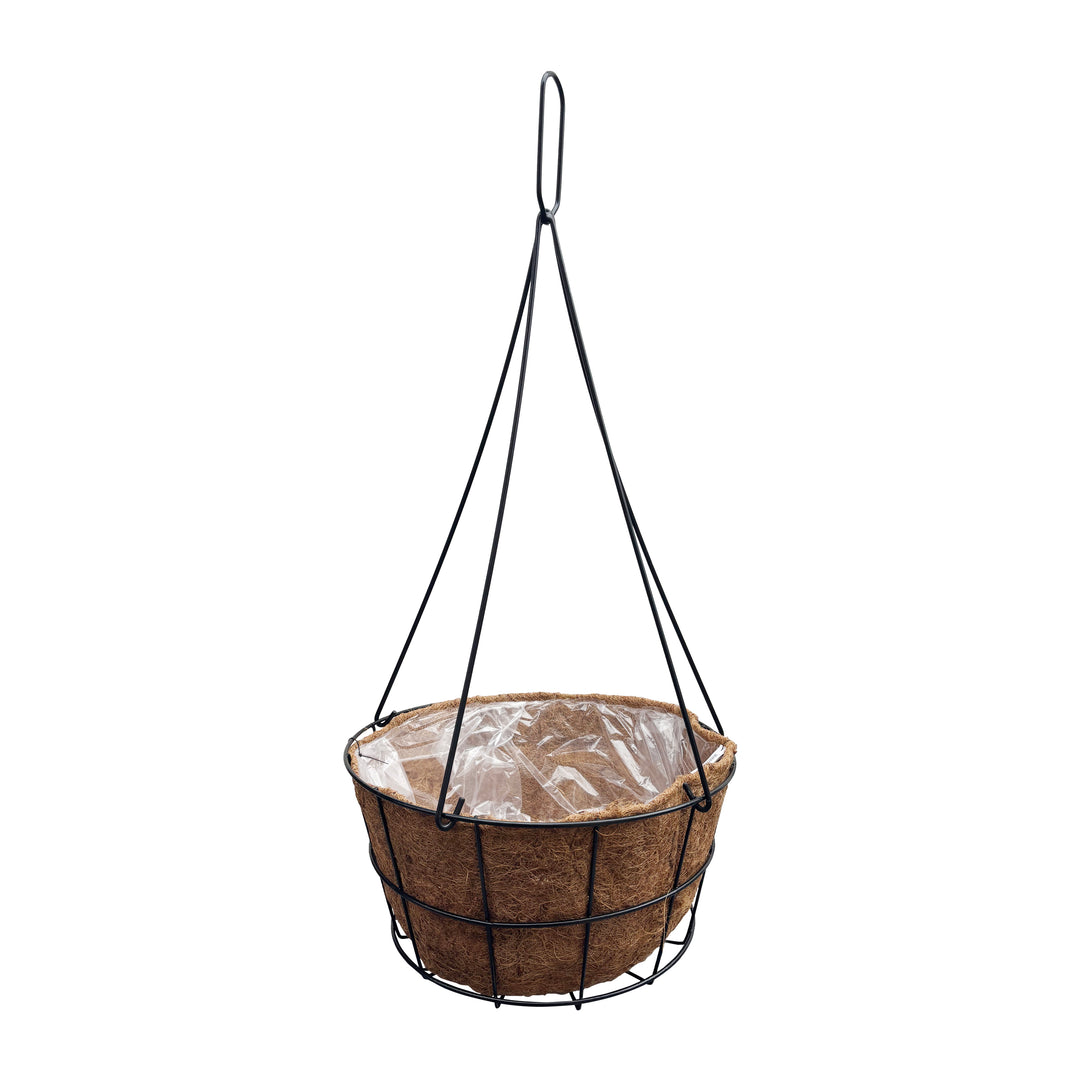 Heavy Duty 4-Strand Round Hanging Basket With Coco Fiber Lining