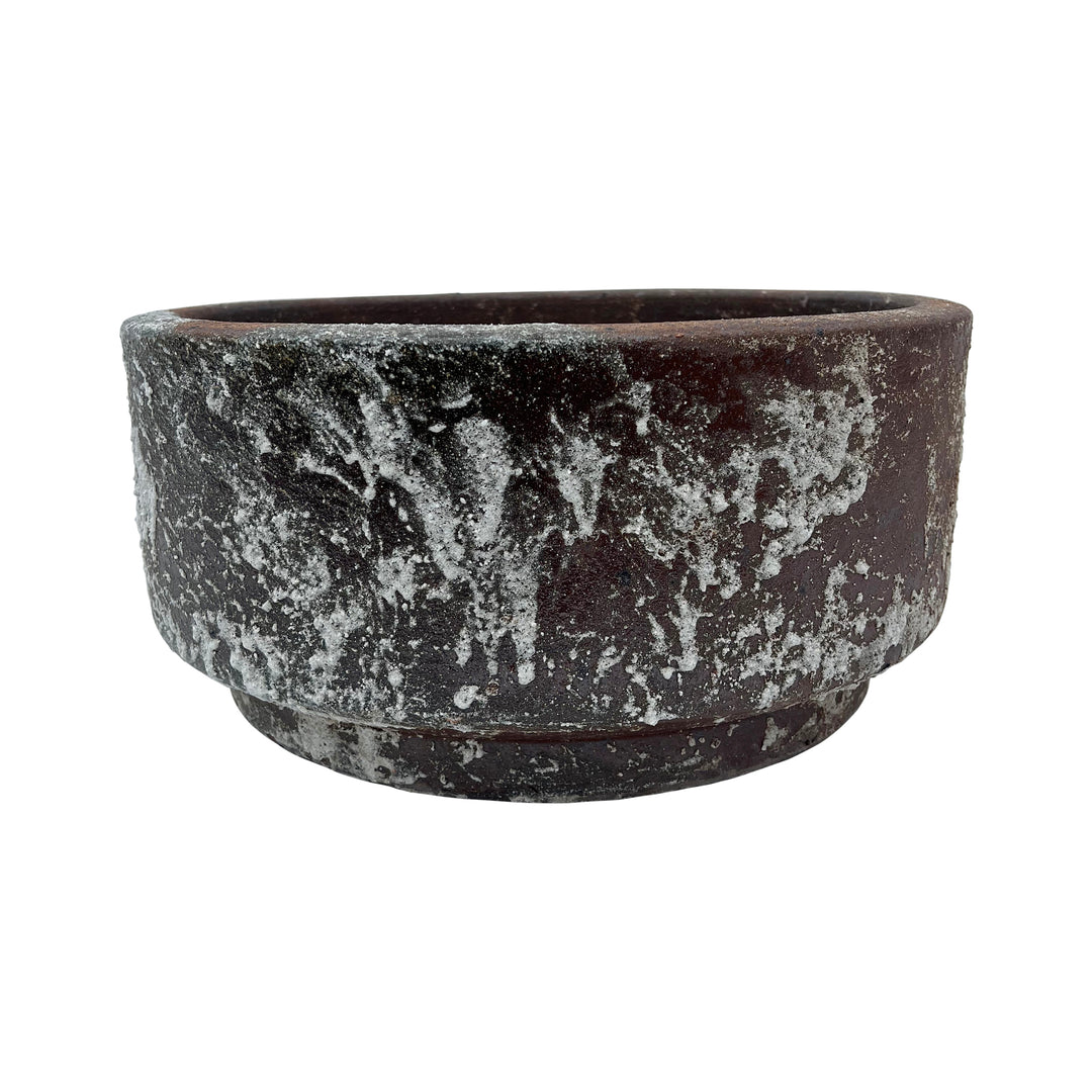 Low Round Ceramic Pot With Foot