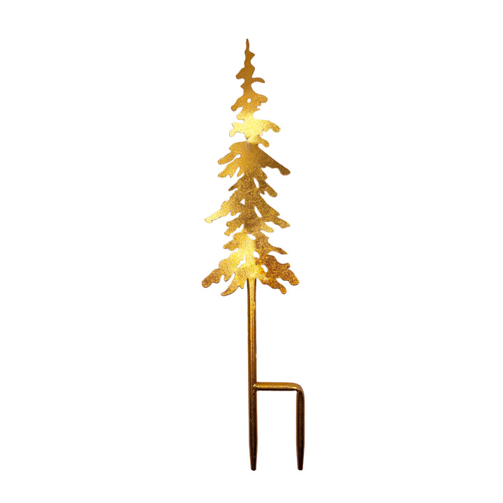 Pine Tree Yard Stake Gold