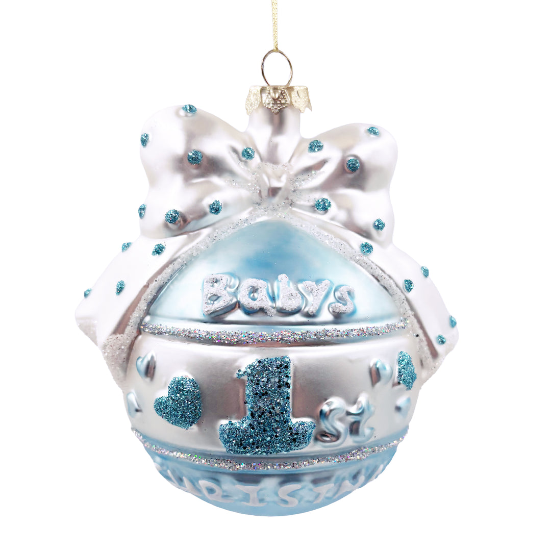 Baby's First Christmas Ball Ornament Blue