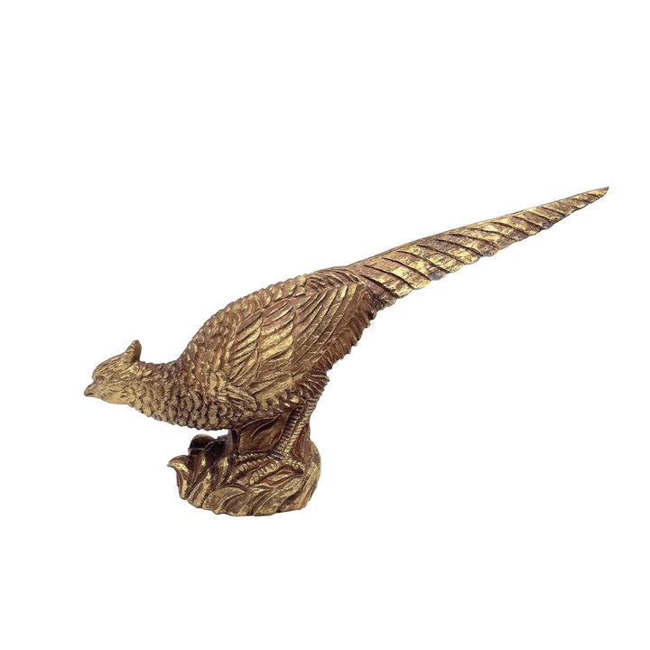 Classic Gold Pheasant Figurine Head Down