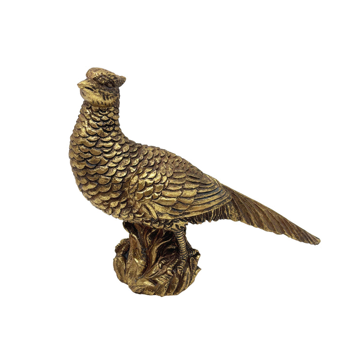 Classic Gold Pheasant Figurine Head Up