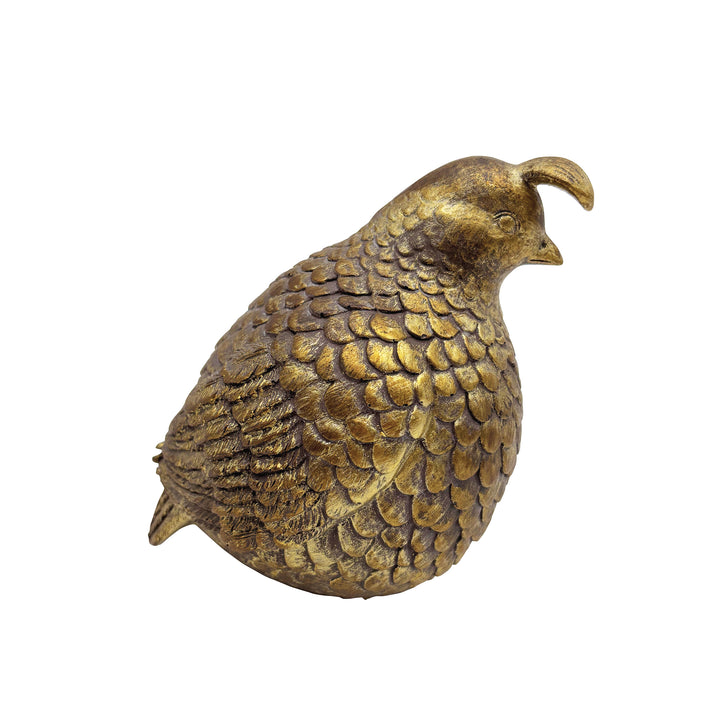 Plump Gold Pheasant Figurine Head Up