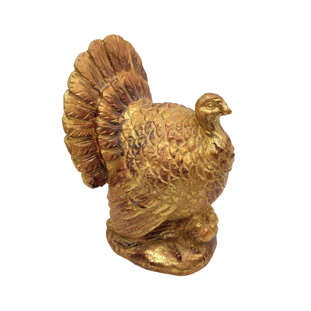 Gold Foil Turkey Figurine