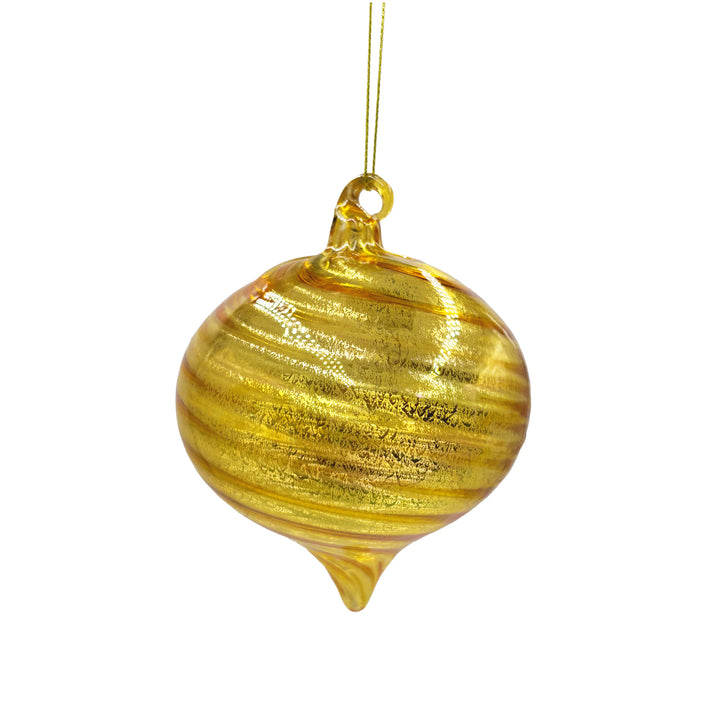 Glass Gold Swirl Ornament Onion