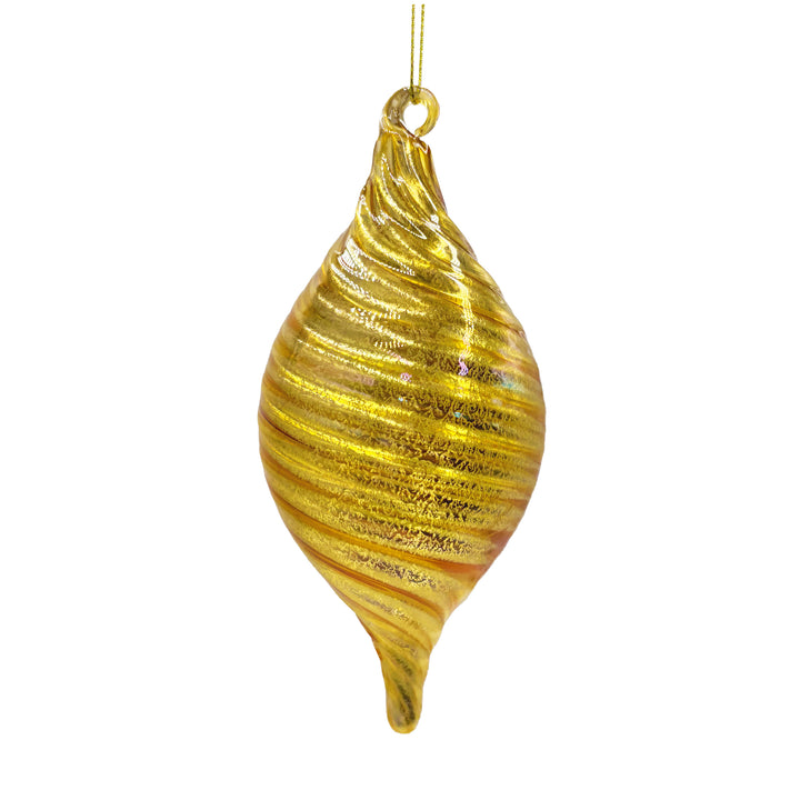 Glass Gold Swirl Ornament Finial