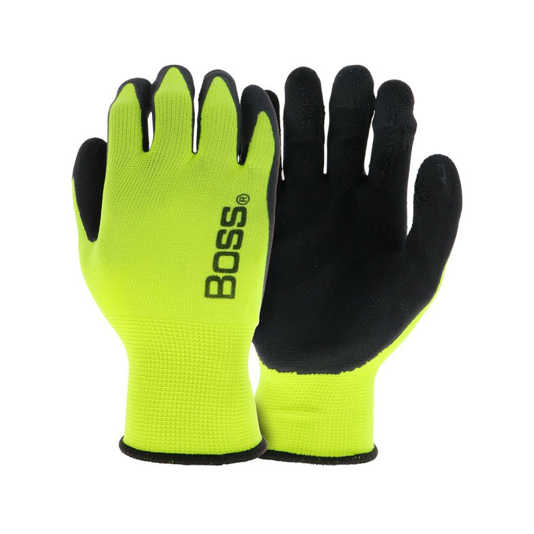 Boss Tactile Grip Latex Coated Hi-Viz Gloves