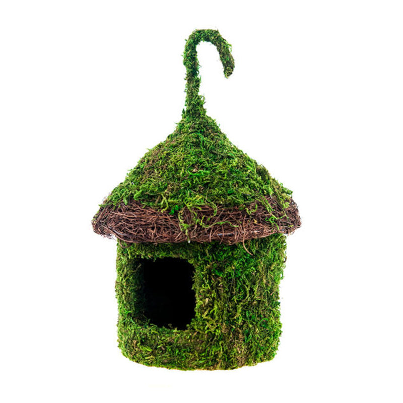 Bungalow Deco Birdhouse with Wicker Rim