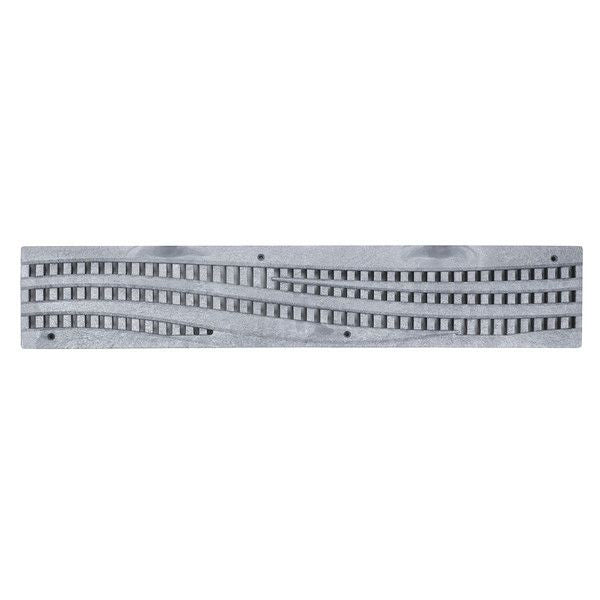 NDS Spee-D Channel Grate in Decorative Wave Gray