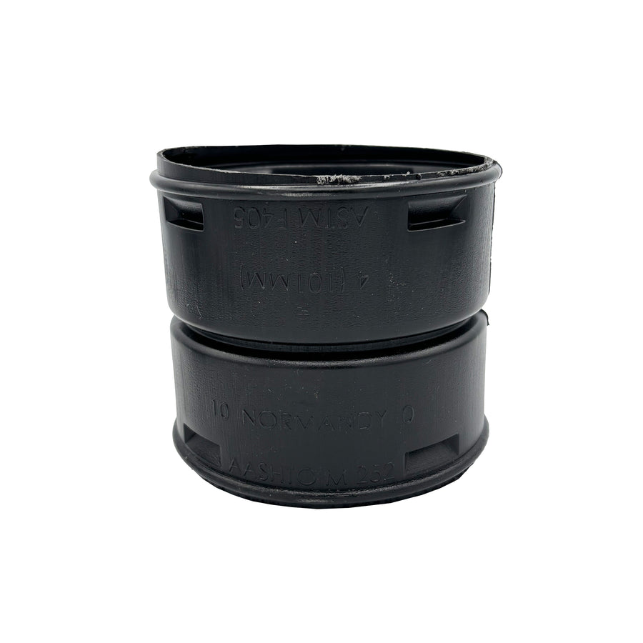 Black Corrugated Pipe 4" Snap Coupler Fitting