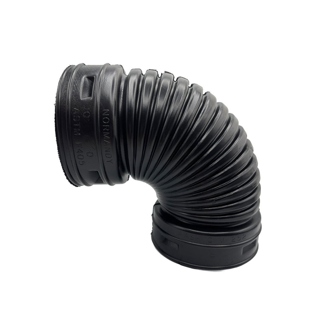 Black Corrugated Pipe 4" Elbow Fitting