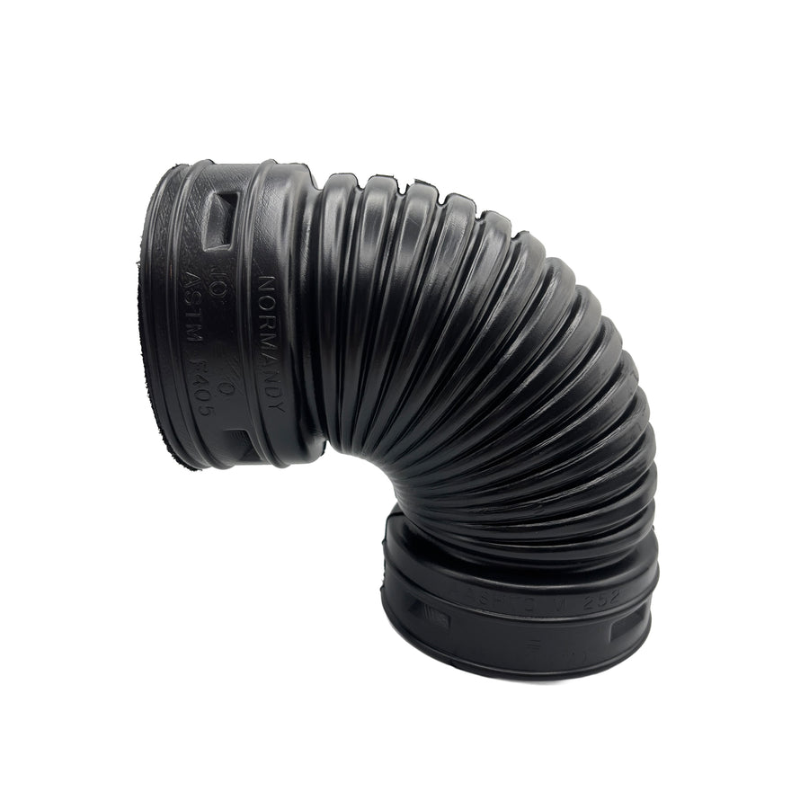 Black Corrugated Pipe 4" Elbow Fitting