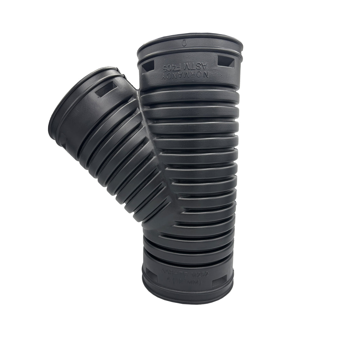Black Corrugated Pipe 4" WYE Fitting