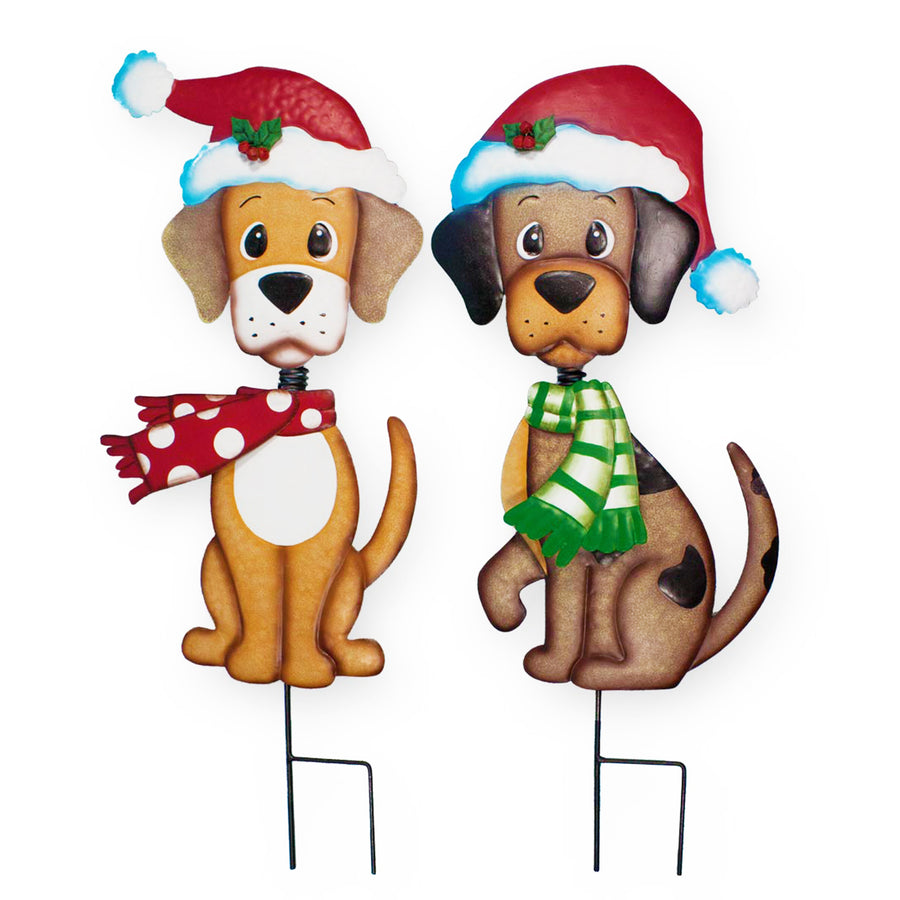 Metal Santa Dog Stake