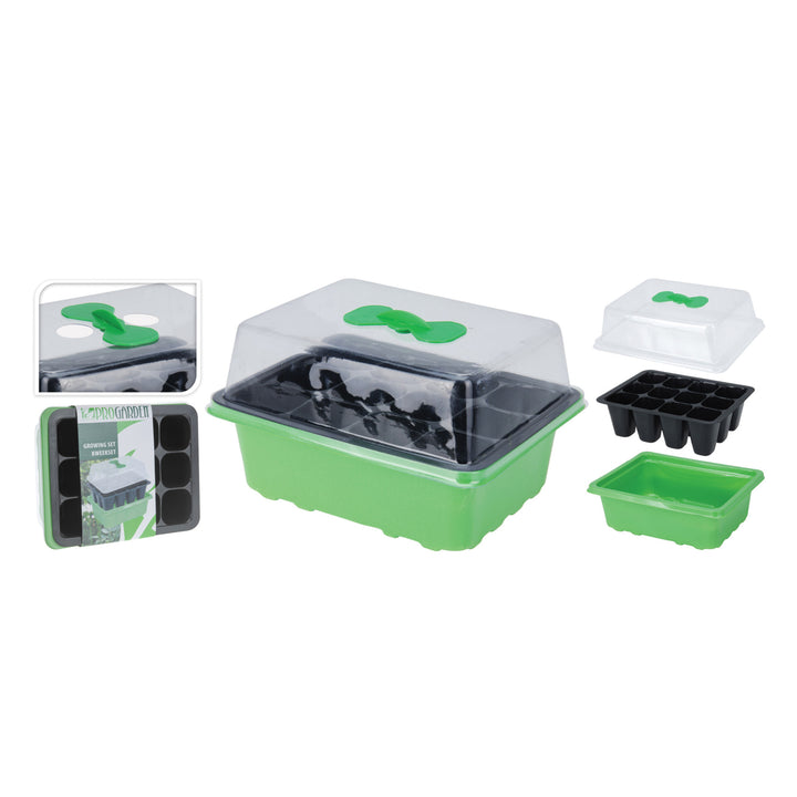Seed Starting Tray 3-PC Set 12 Pot Tray