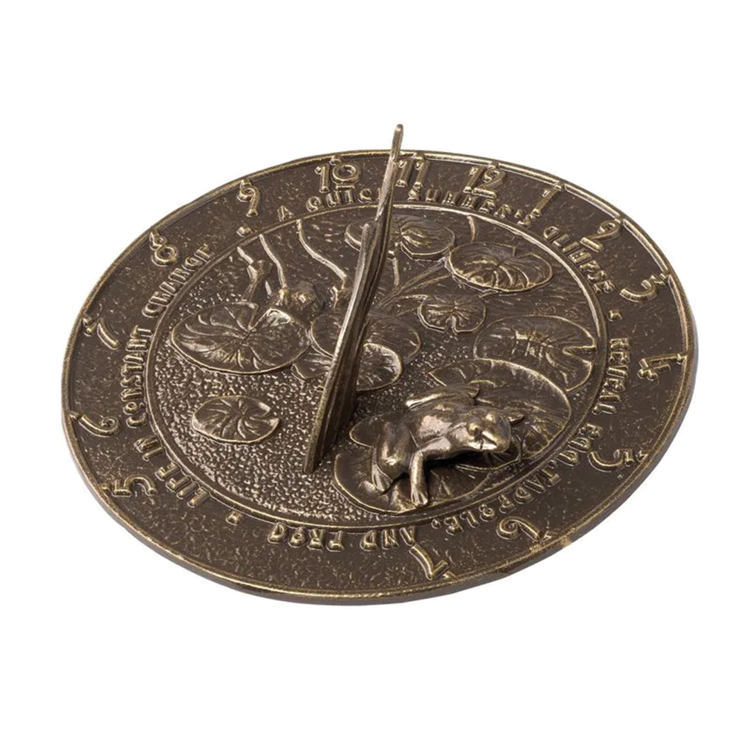 Frog Sundial 12" W 1" H French Bronze