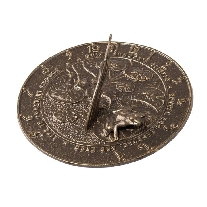 Frog Sundial 12" W 1" H French Bronze