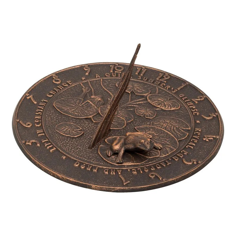 Frog Sundial 12" W 1" H Oil Rubbed Bronze
