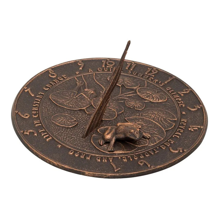 Frog Sundial 12" W 1" H Oil Rubbed Bronze