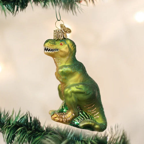 Old World T-Rex Glass Ornament - 4"