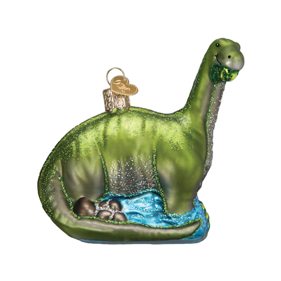 Glass Brontosaurus Ornament