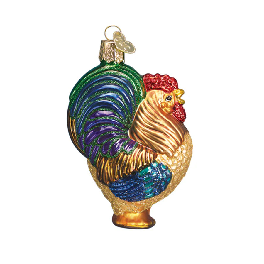 Glass Rooster Ornament