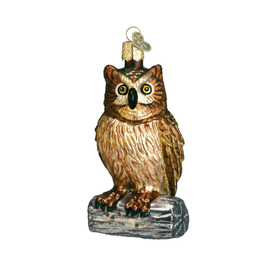 Glass Wise Old Owl Ornament