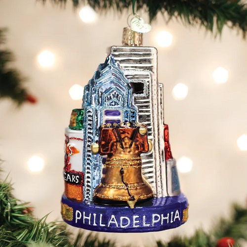 Old World Philadelphia Glass Ornament