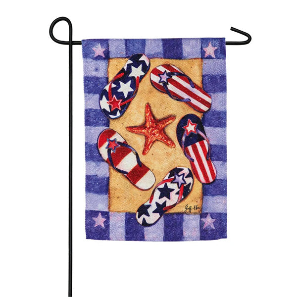 Patriotic Flip Flops Garden Flag