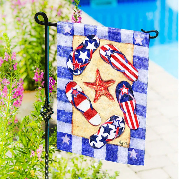 Patriotic Flip Flops Garden Flag