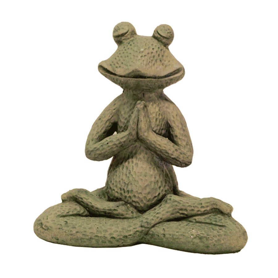 Yoga Frog Statue Aged Pine