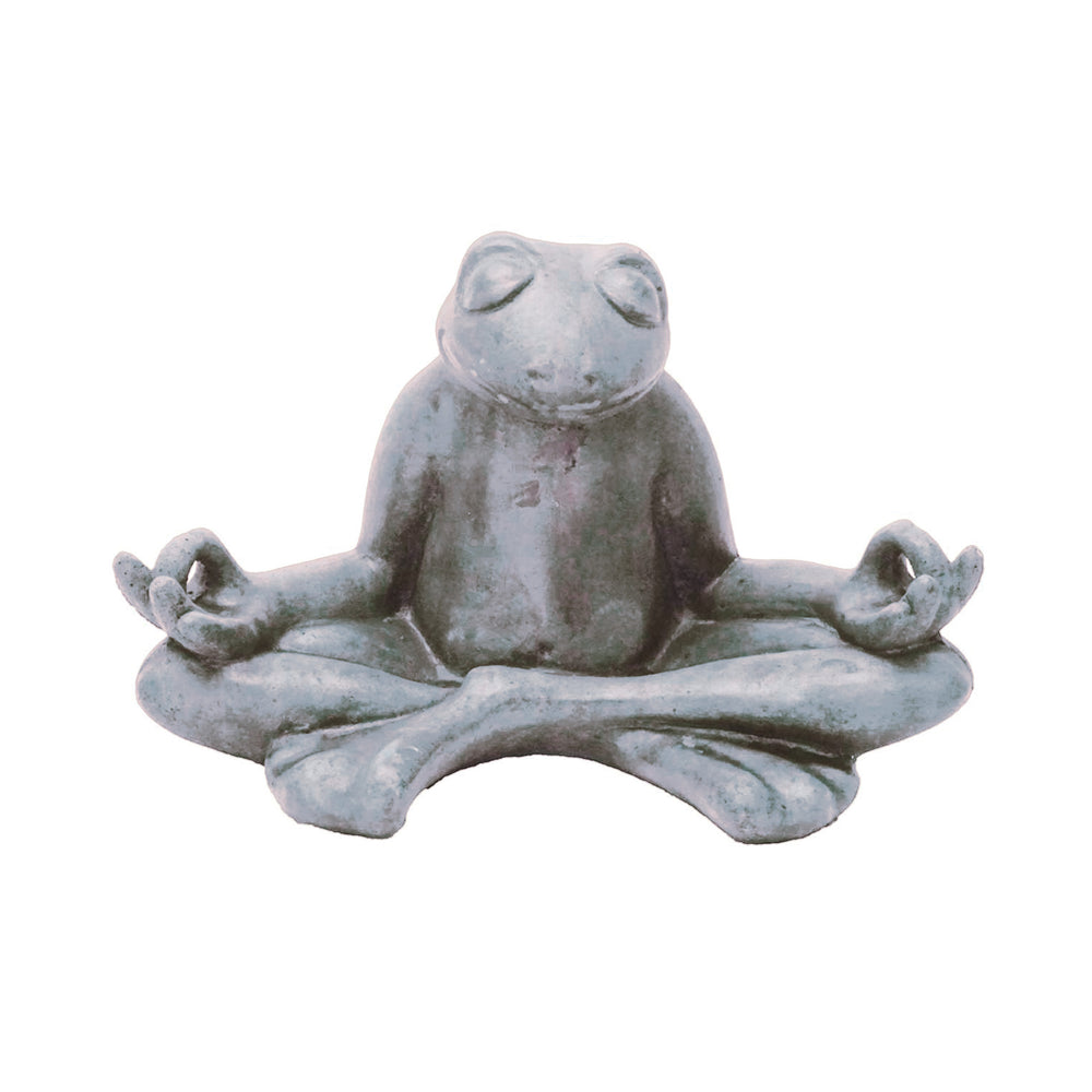 Meditating Frog Statue Pre Aged
