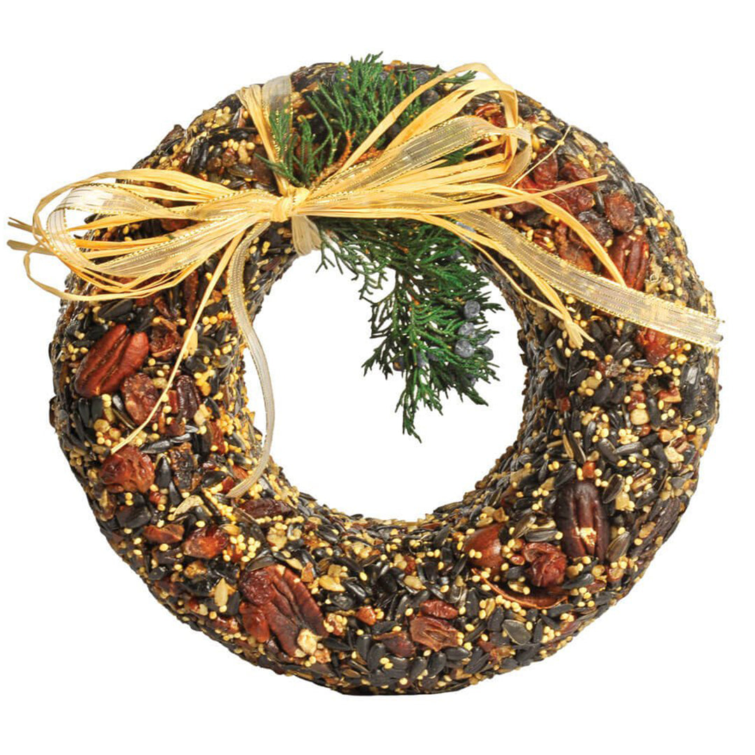 9" Pecan Birdseed Wreath