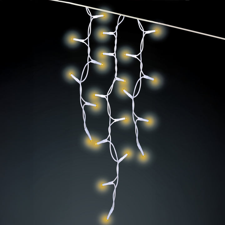 Twinkling "Starry-Pro Lights" LED Icicle Set Warm White