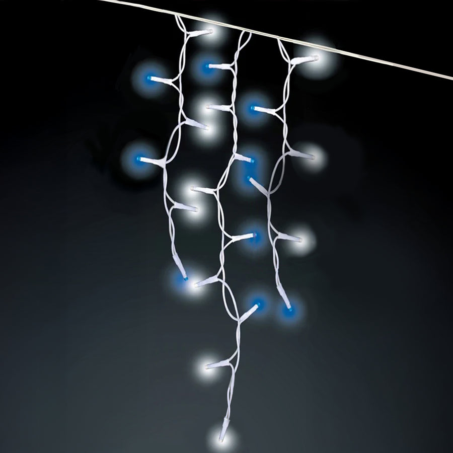 Twinkling "Starry-Pro Lights" LED Icicle Set Blue and Pure White
