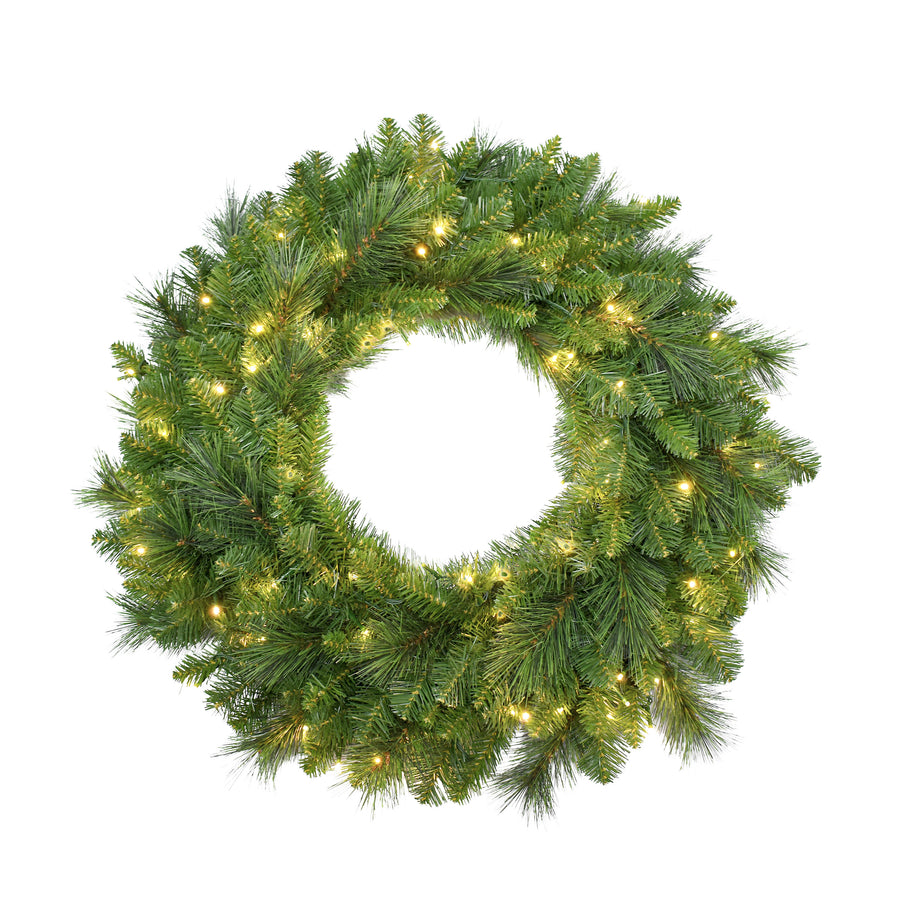 Artificial Pine Wreath with Starry Lights 30 Inches