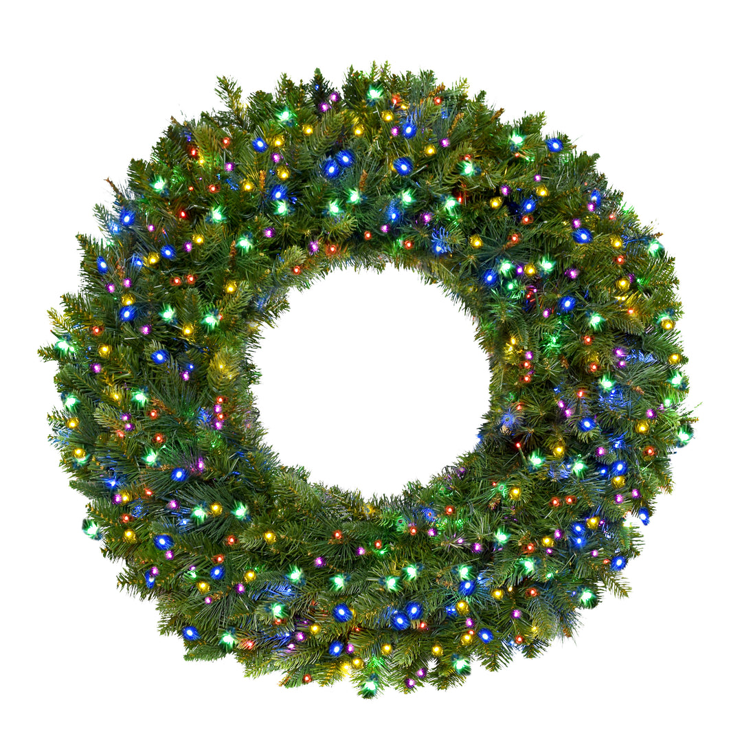 Starry Night Wreath with Multicolored Lights