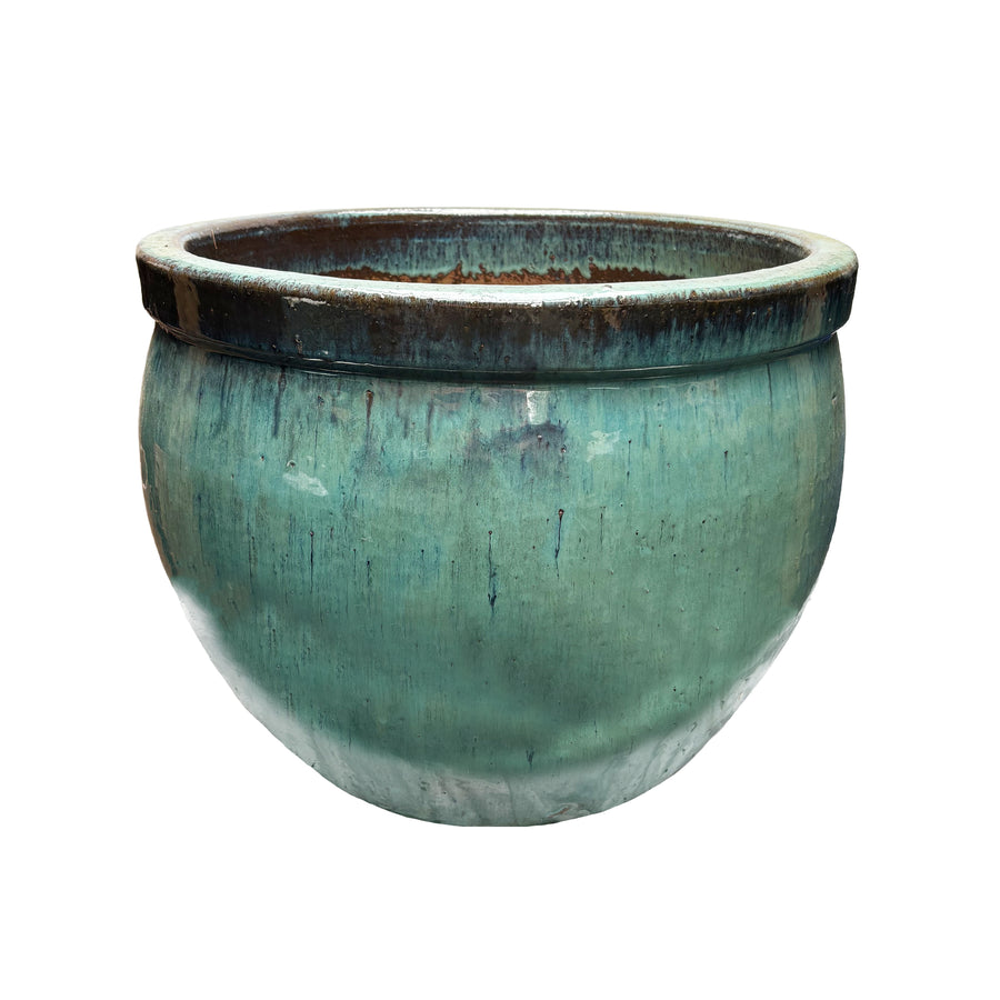 Rimmed Bowl Pot Jade Green