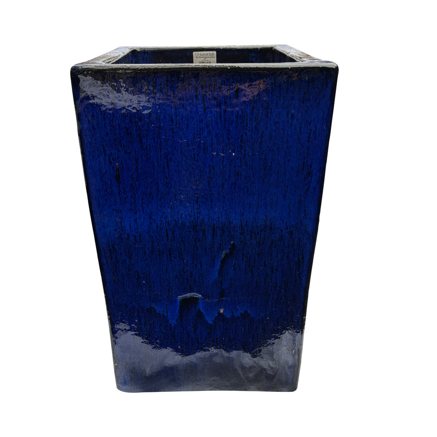 Tall Square Pot Running Blue