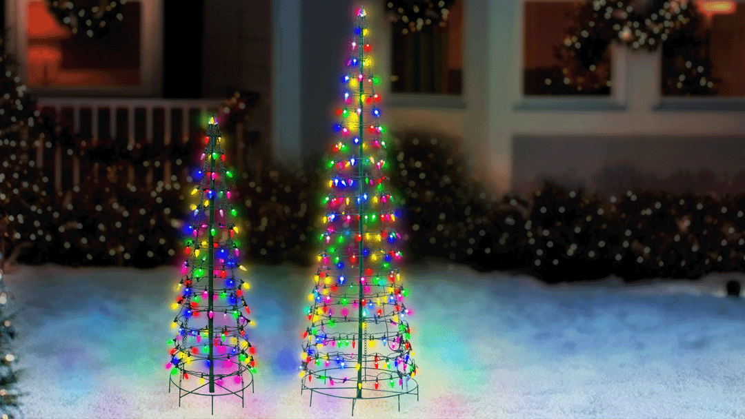 Multi-Color Cone Tree LED Light Display