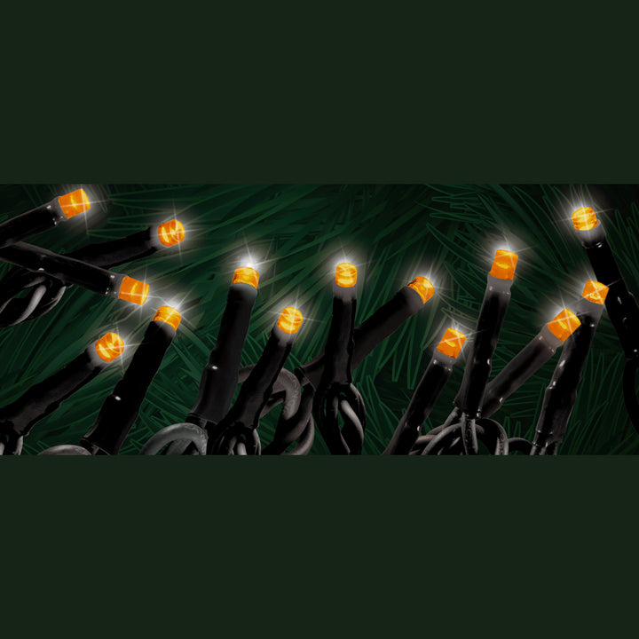 Spooky Twinkling "Starry-Pro Lights" 100L LED String Set Orange