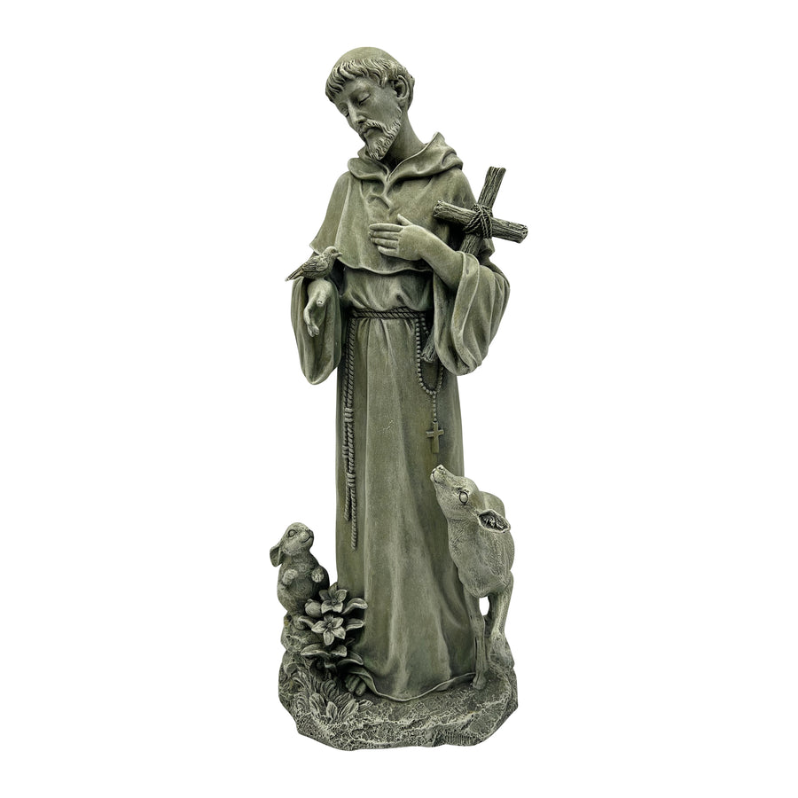 St. Francis with Cross Figurine